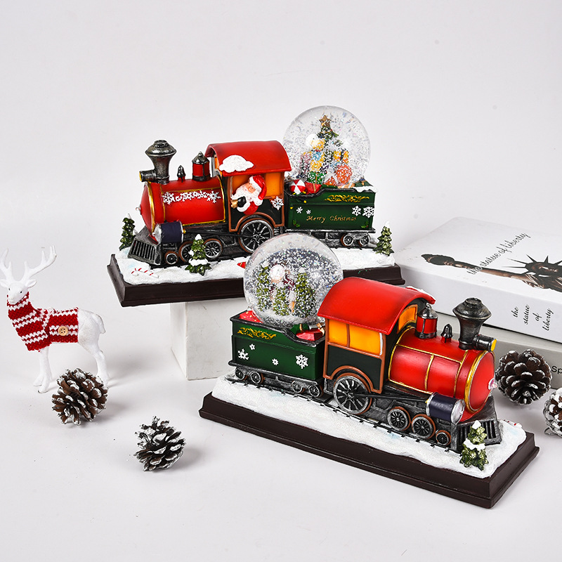 Manufacturer's direct sales train locomotive drifting snow crystal ball 