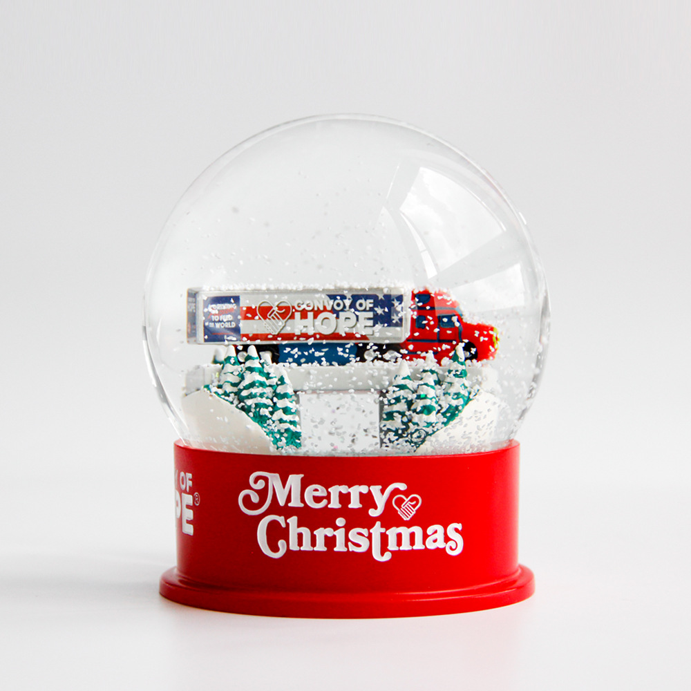 100mm printed logo ornament resin snow GLOBES