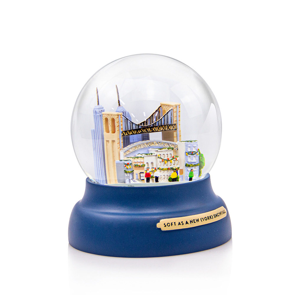 American New York Brooklyn Snow Globe Ornament 