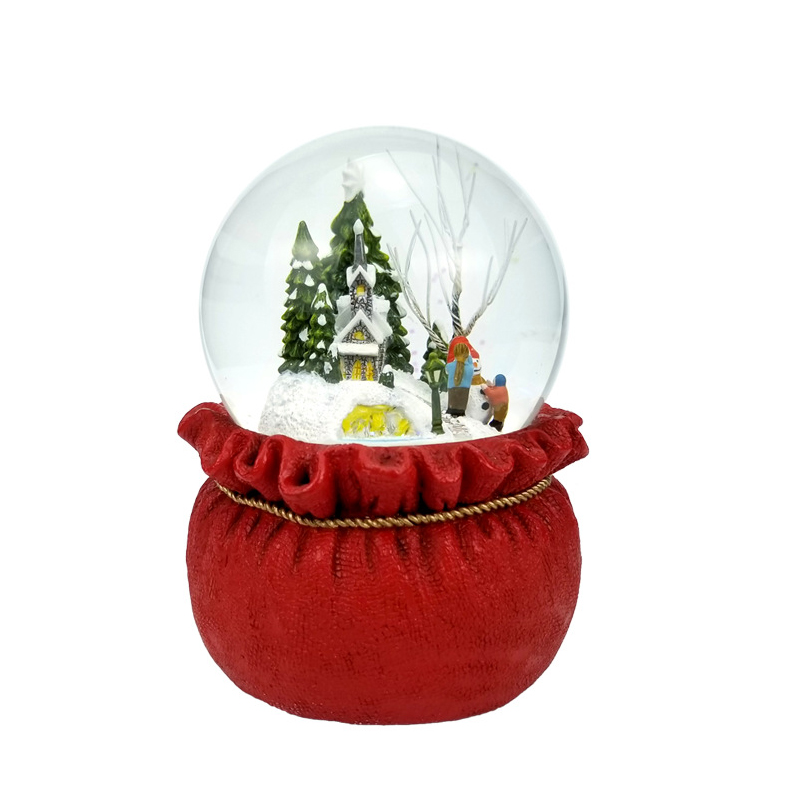 love christmas snow globe inside spinning snow drift