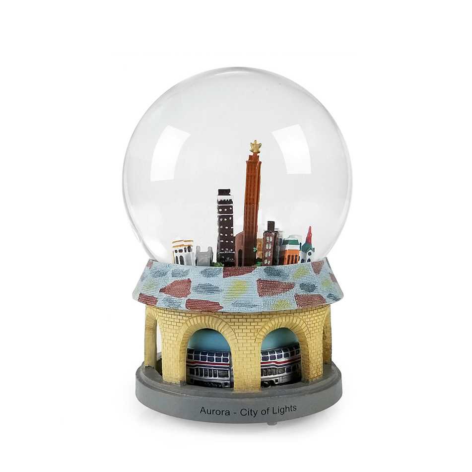 resin crystal ball city building snow snow globe