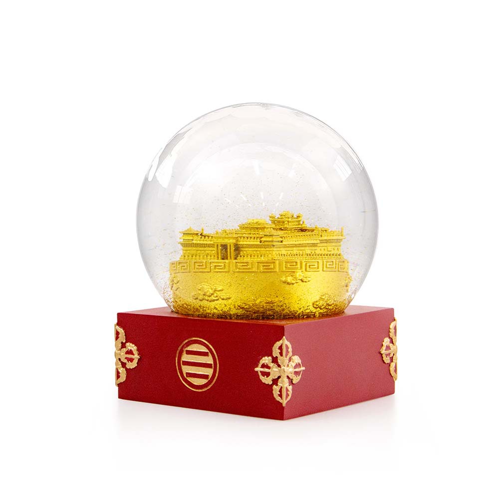 Temple crystal ball customized interior floating snowflakes 100mm buildings