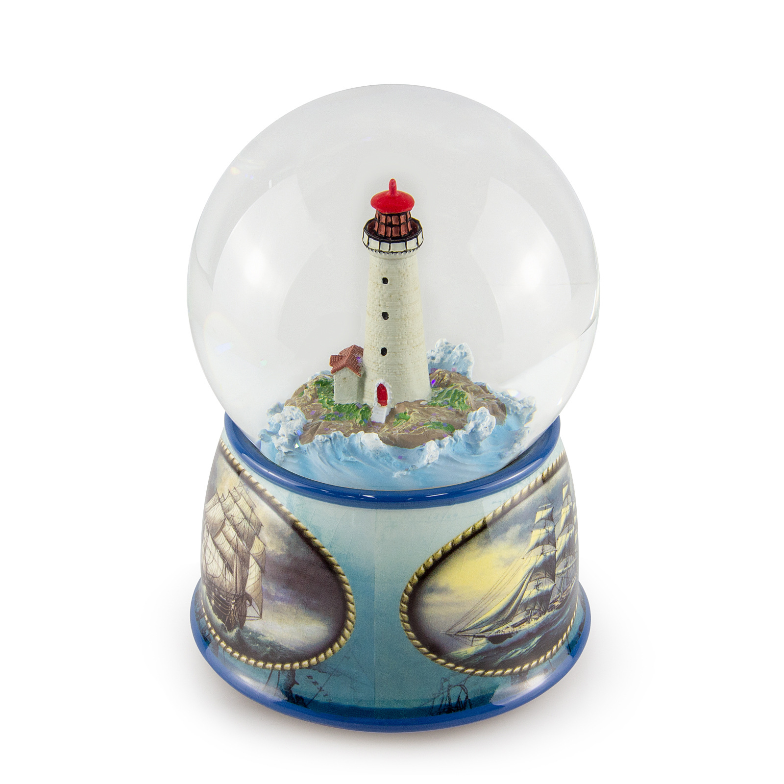 100mm musical rotating floating snowflake lighthouse wave ceramic base