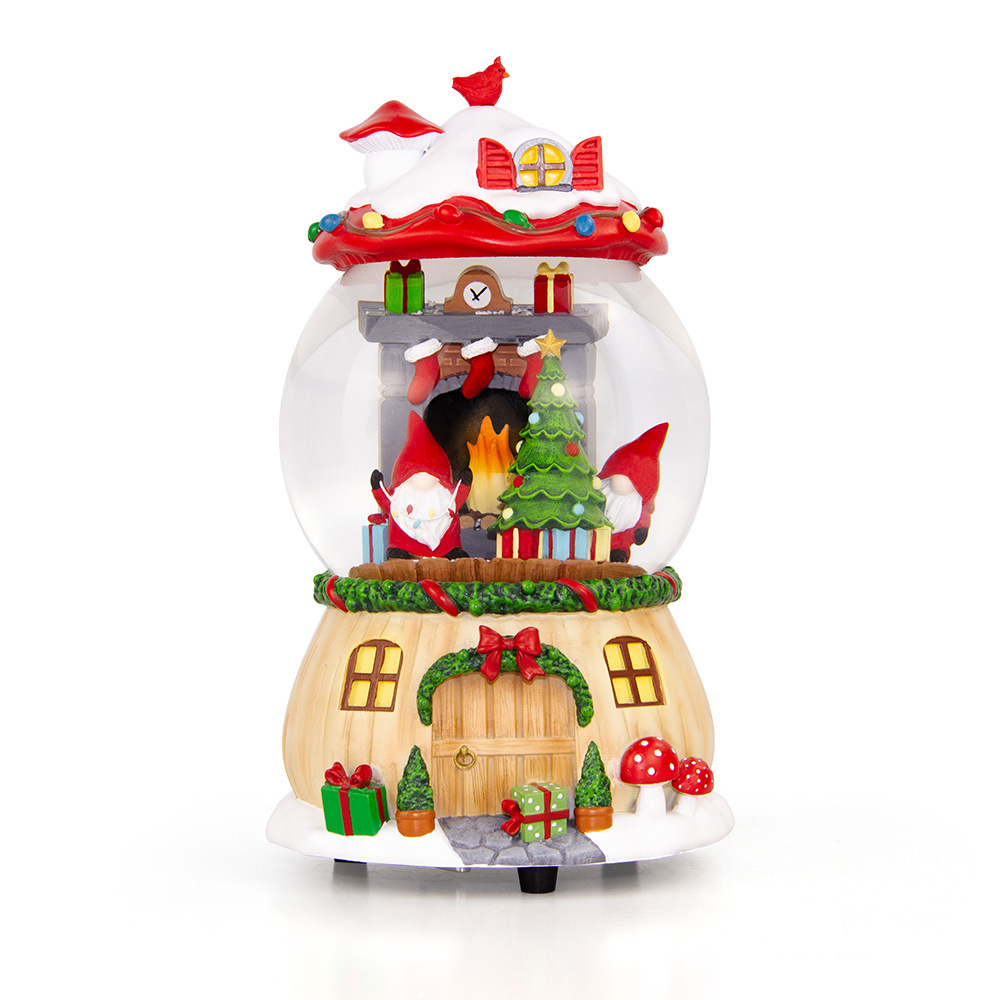 Christmas Cartoon Octavo Wooden House Gift Gnomes