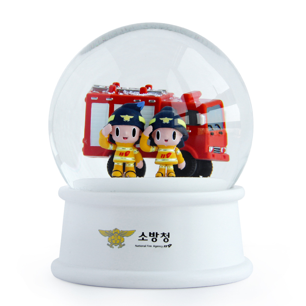 100mm Snow Globe Firefighting Theme Memorial Crafts