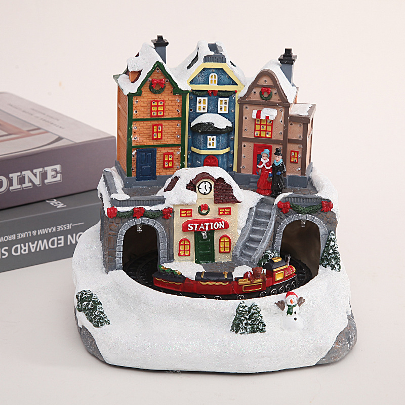 C9.Christmas Gifts Christmas House Revolving Train