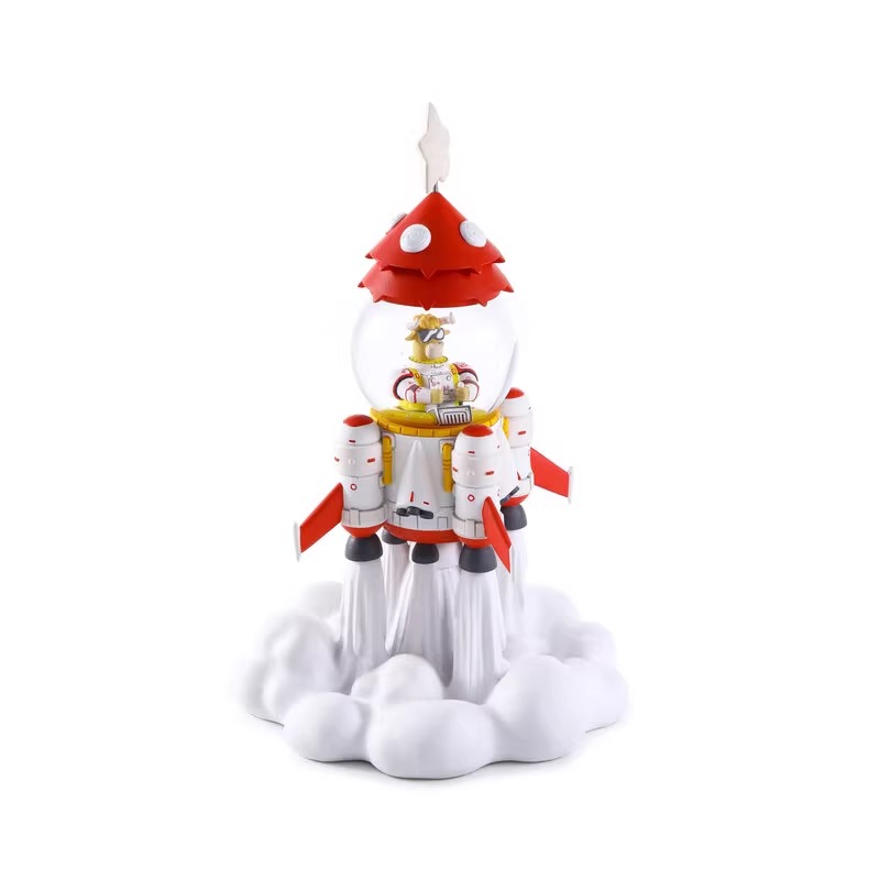 Snow Globe Rocket Bull Astronaut