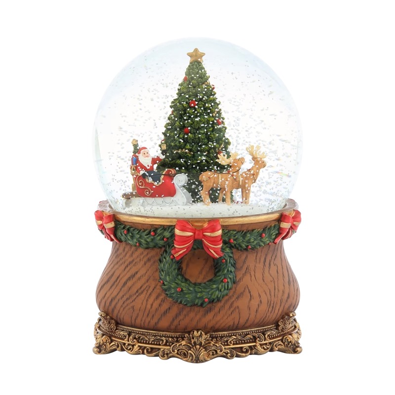 Snow Globe Santa Claus Sleigh Snowflake