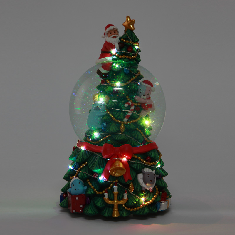 Snow Globe Christmas Tree Glowing