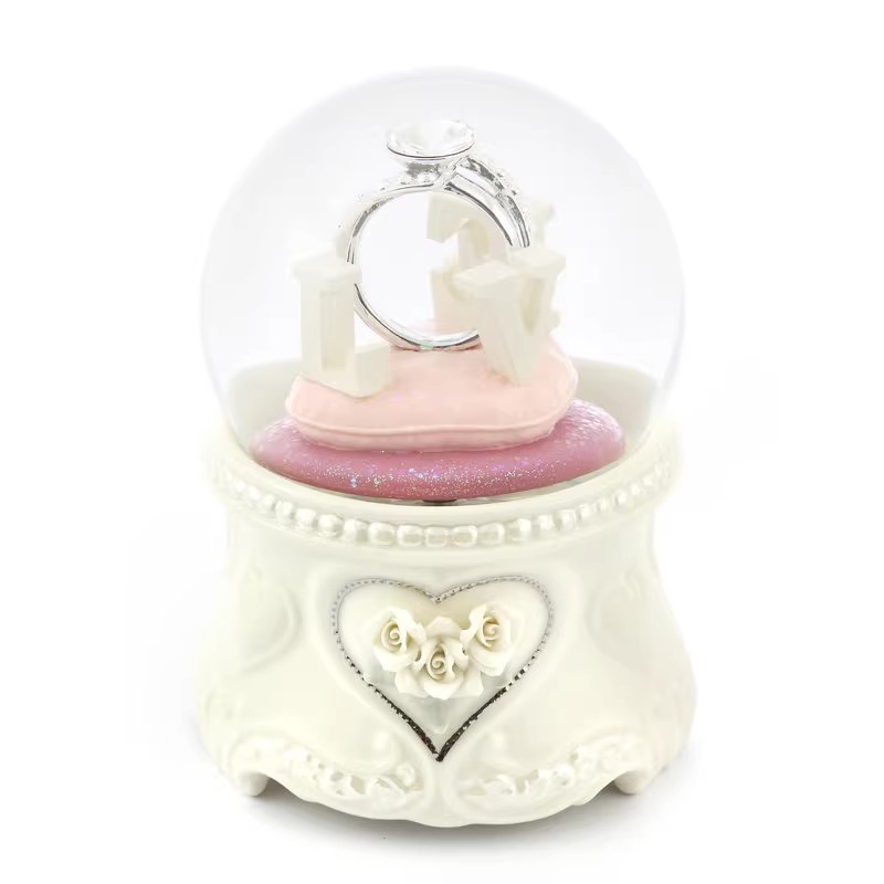 Ring Wedding Romantic Gift Snow Globe