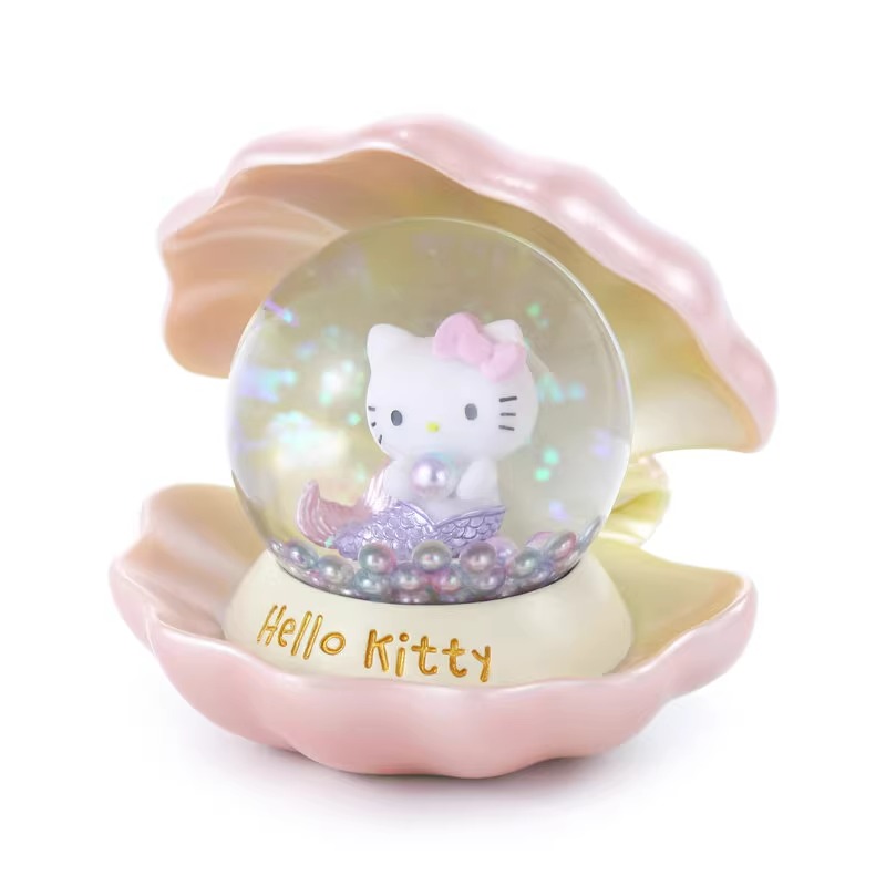 kitty mermaid snow globe